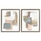 Stupell Industries Abstract Beige Brush Stroked Neutrals 2 pc Framed Floater Canvas Wall Art Set Design by Stella Chang